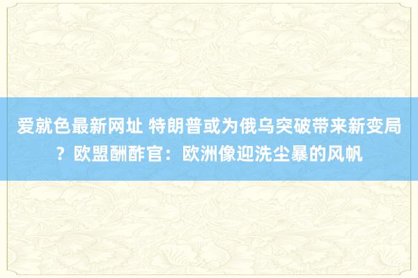 爱就色最新网址 特朗普或为俄乌突破带来新变局？欧盟酬酢官：欧洲像迎洗尘暴的风帆