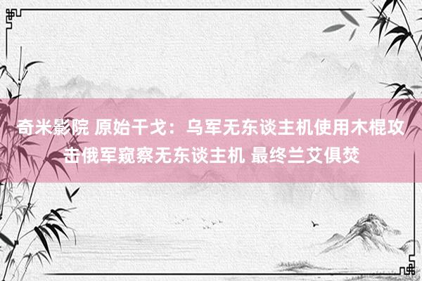 奇米影院 原始干戈：乌军无东谈主机使用木棍攻击俄军窥察无东谈主机 最终兰艾俱焚