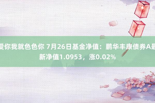 爱你我就色色你 7月26日基金净值：鹏华丰康债券A最新净值1.0953，涨0.02%