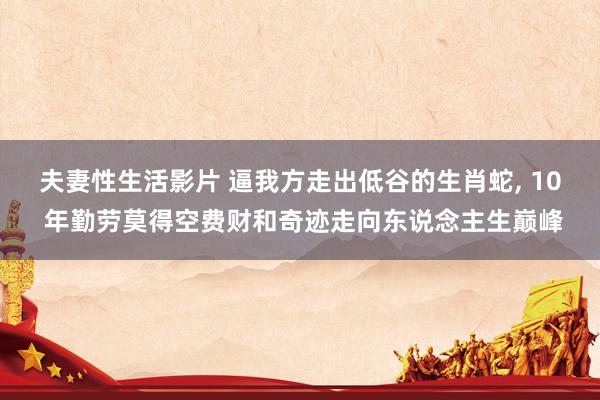 夫妻性生活影片 逼我方走出低谷的生肖蛇, 10 年勤劳莫得空费财和奇迹走向东说念主生巅峰