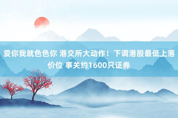 爱你我就色色你 港交所大动作！下调港股最低上落价位 事关约1600只证券