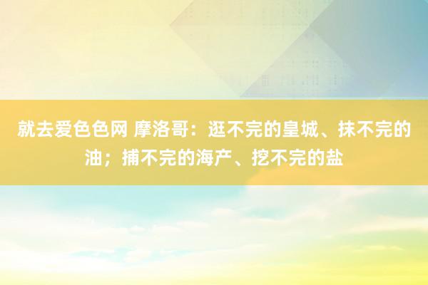 就去爱色色网 摩洛哥：逛不完的皇城、抹不完的油；捕不完的海产、挖不完的盐