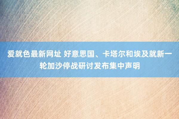 爱就色最新网址 好意思国、卡塔尔和埃及就新一轮加沙停战研讨发布集中声明