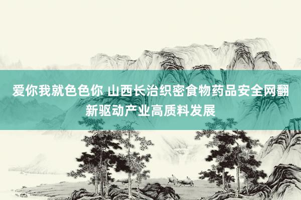 爱你我就色色你 山西长治织密食物药品安全网翻新驱动产业高质料发展