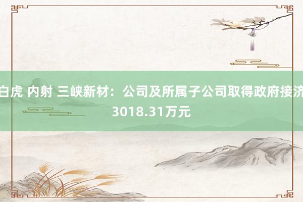 白虎 内射 三峡新材：公司及所属子公司取得政府接济3018.31万元